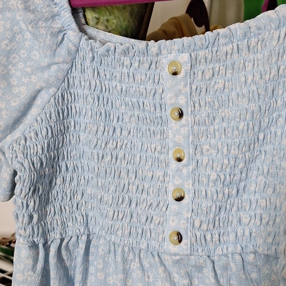 NOBO BLUE SQUARE NECK CROP TOP LARGE
